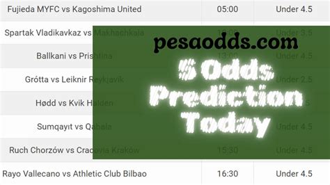 5 odds prediction today sure wins